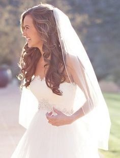Elegant wedding hair half up half down with veil #wedding #long hair - #elegant ...