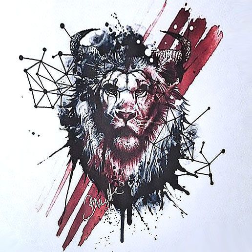 Creative Drawing Of The Lion Style Trash Polka Style Trash Polka Color Black Tags Creative A Trash Polka Lion Tattoo Design Trash Polka Tattoo Designs