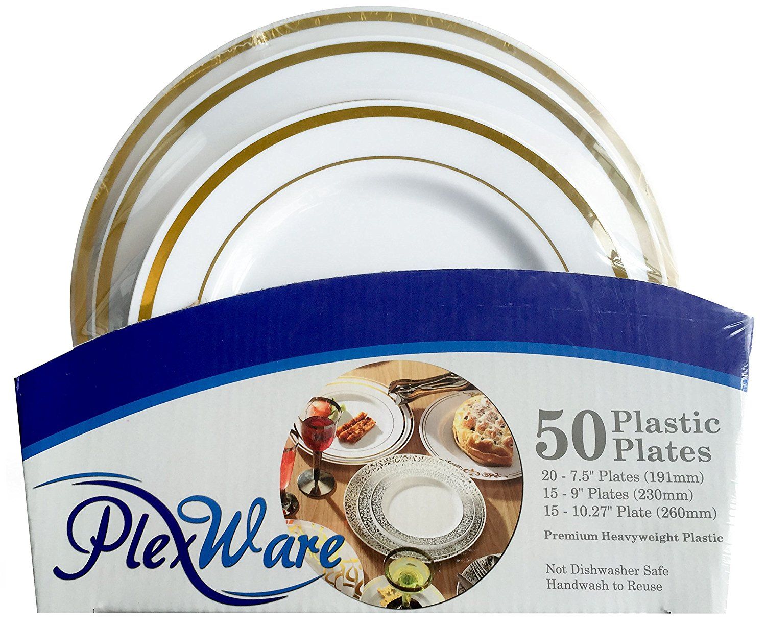 Amazon.com: Plexware Golden Rim Plastic Plates 50 Piece Set (20-7.5 ... Amazon.com: Plexware Golden Rim Plastic Plates 50 Piece Set (20-7.5 ...