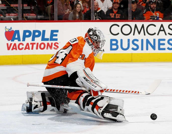 philadelphia pa march 12 petr mrazek 34 of the philadelphia philadelphia flyers vs las vegas