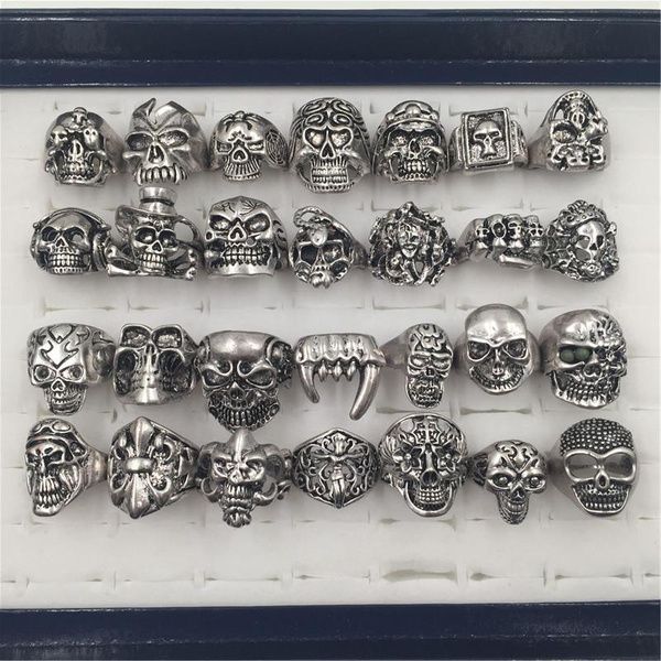 Fashion Men's Stainless Steel Silver Gothic Punk Charm Biker Finger Ring Jewelry Fashion Men's Stainless Steel Silver Gothic Punk Charm Biker Finger Ring Jewelry