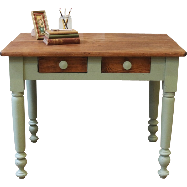 Antique Pine Desk. Painted, Primitive, Rustic, American, Late 1800's Antique Pine Desk. Painted, Primitive, Rustic, American, Late 1800's - Antique Pine Desk. Painted, Primitive, Rustic, American, Late 1800's