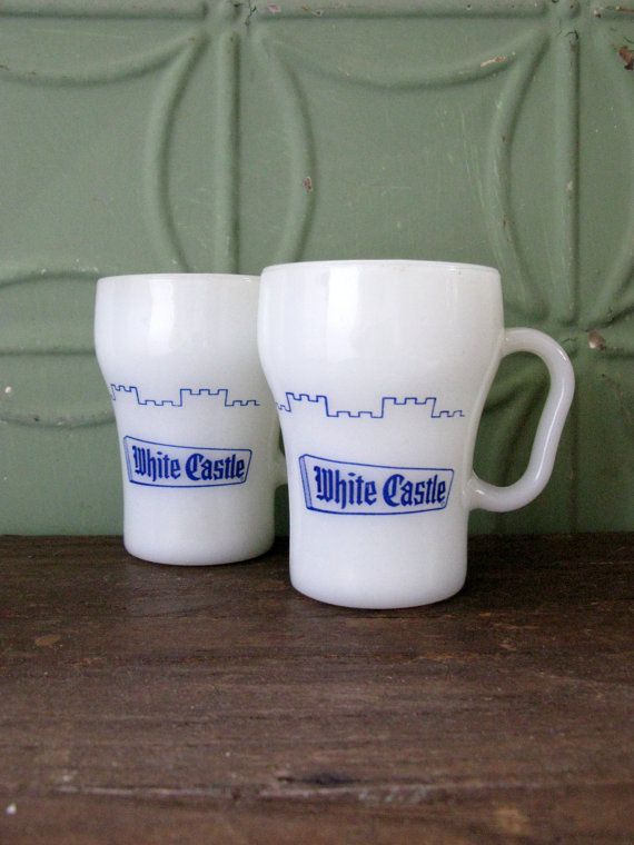 white castle mugs fire king anchor hocking milk glass by sfuso