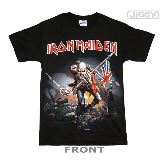 Iron Maiden T-shirt Tour Trooper Front And Back Print Men/'s Black