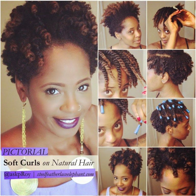 Soft Curls to Fluffy 'Fro on Natural Hair - Steel Feather Lace Elephant #softcurls