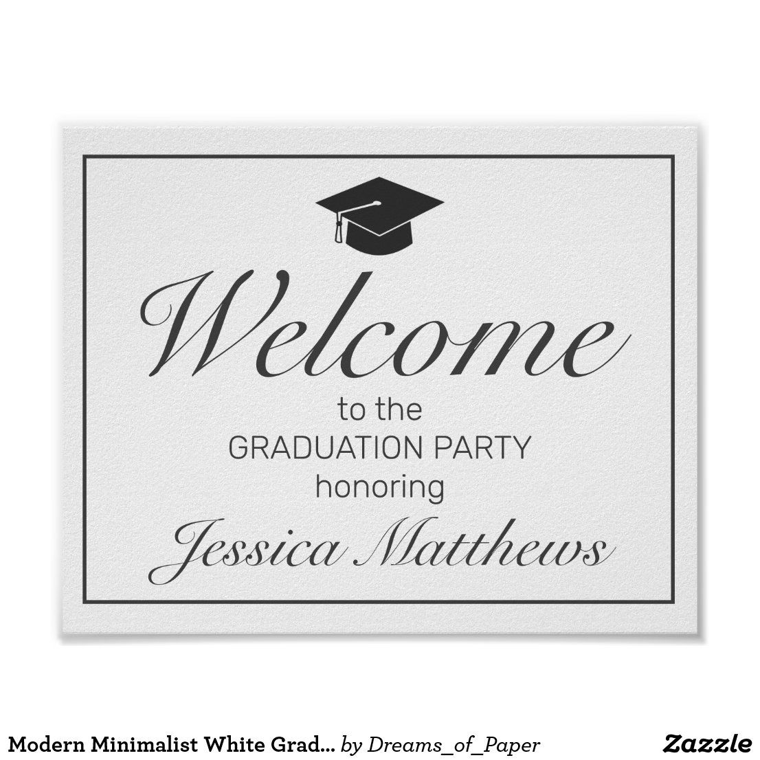 Modern Minimalist White Graduation Welcome Party Poster Zazzle modern-minimalist-white-graduation-welcome-party-poster-zazzle