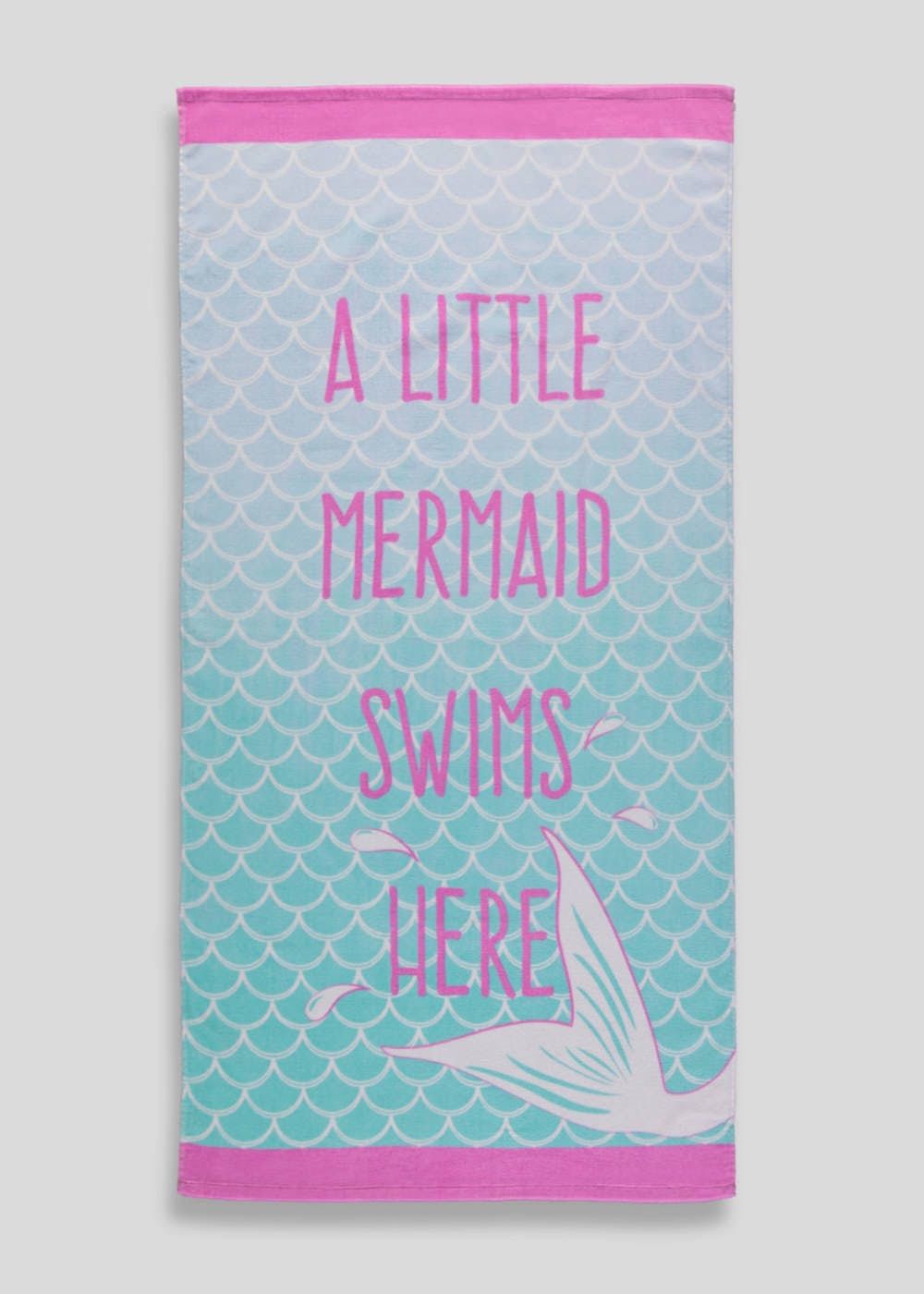 Unicorn Beach Towel (140cm x 70cm Kids Mermaid Shape Pillowcase – Lilac
