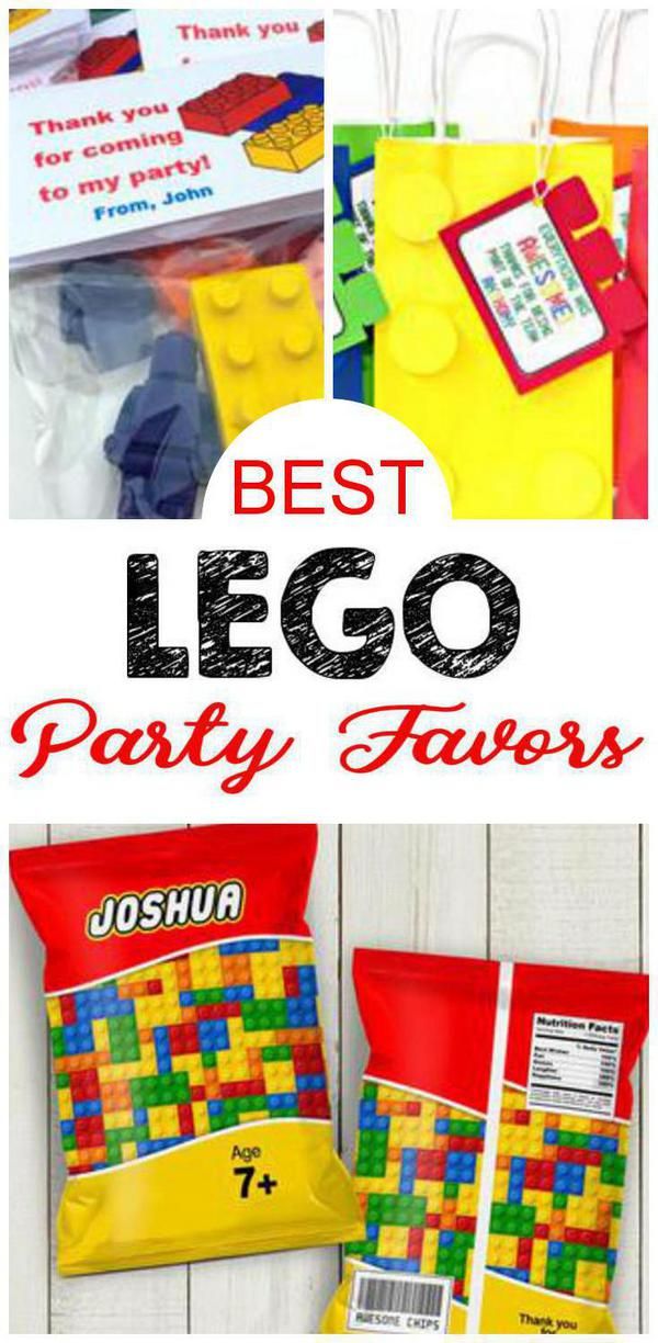 Lego Birthday Party Favors, Lego Birthday Invitations, Lego Favors, Lego Themed Party, Simple Birthday Party, Boy Party Favors, Birthday Party For Teens, Kids Birthday Gifts, Birthday Crafts