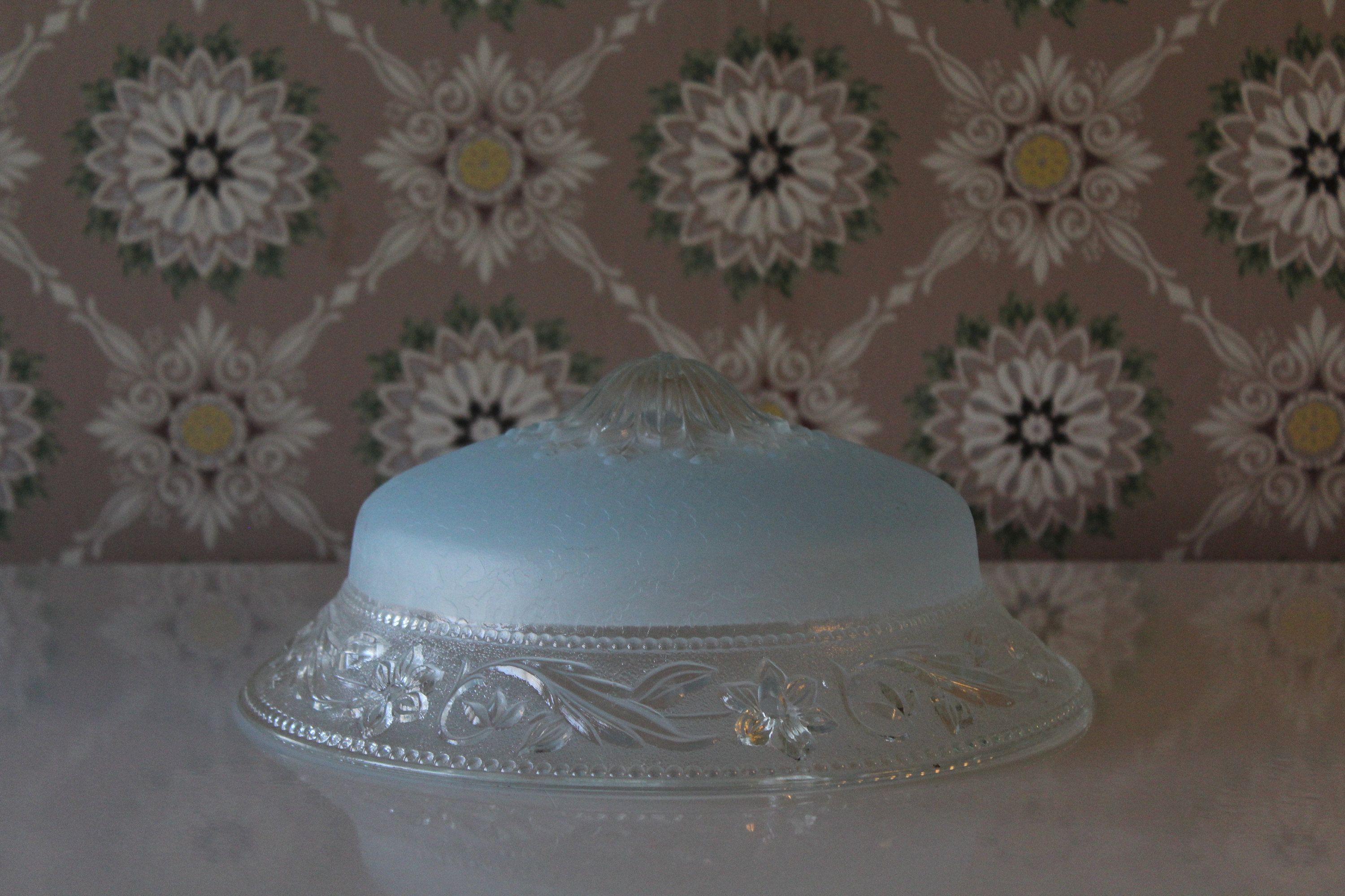 Vintage Blue Ceiling Light Shade Blue Glass Ceiling Shade 3 Etsy