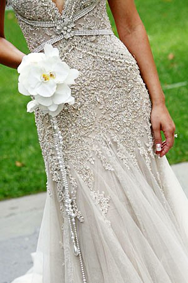 Beautiful Grey Wedding Dress Wedding Dresses Beaded Wedding