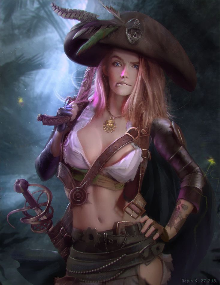 27 12 15 Kirill Repin Girl Pirates Pirate Woman Pirate Art