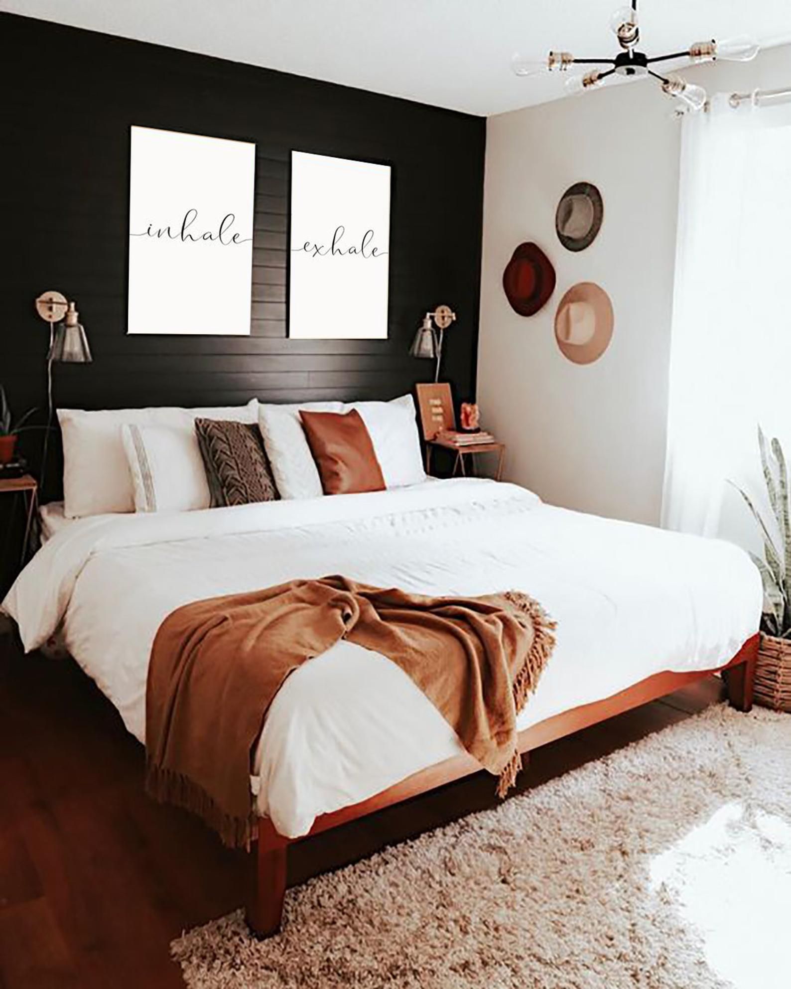 inhale exhale print, home decor, scandinavian prints, zen home, bedroom