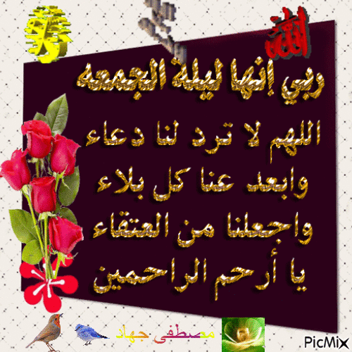 اللهم نسألك يا كريم أن تطهر قلوبنا وتستر عيوبنا وتغفر ذنوبنا وتفرج كروبنا وتشفي مرضانا وترحم موتانا اللهم أبدل قلقنا سكينة وهمنا انشراح وسخطنا Lens