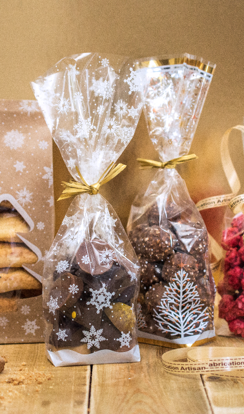 5Pcs Noël Cadeau Sac Fête Chocolat Bonbons Biscuits Cadeaux Emballage Supply