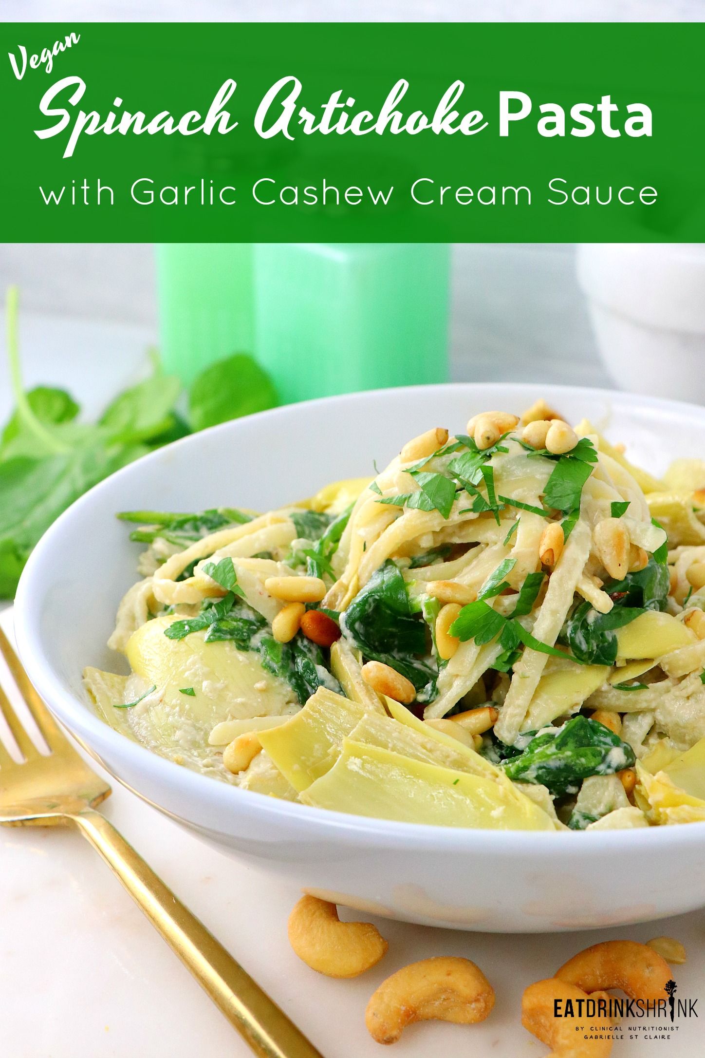 Vegan Spinach Artichoke Pasta With Garlic Cream Sauce Vegan Spinach Artichoke Pasta With Garlic Cream Sauce