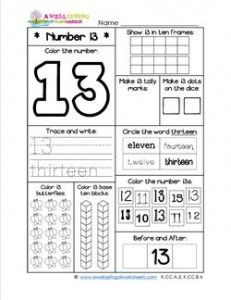 Worksheets Number 13 Number Worksheets For Kindergarten Number 13 Worksheet Numbers Kindergarten Number Worksheets Kindergarten Number Worksheets
