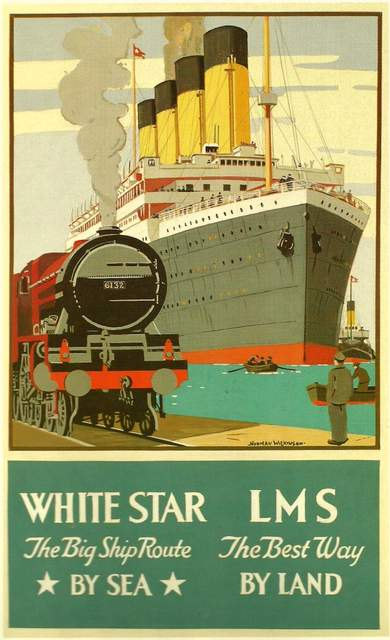 CUNARD LINE white star VINTAGE TRAVEL POSTER steam ship classic 24X36 HOT