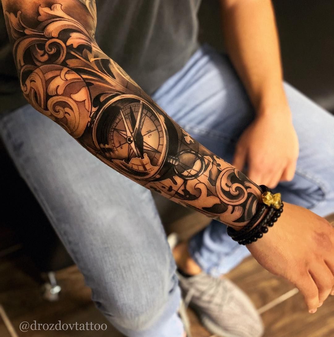 Unique Half Sleeve Tattoos, Realistic Tattoo Sleeve, Men Tattoos Arm Sleeve, Half Sleeve Tattoos Designs, Arm Tattoos For Guys, Forearm Tattoo Men, Tattoo Designs, V Tattoo, Forarm Tattoos
