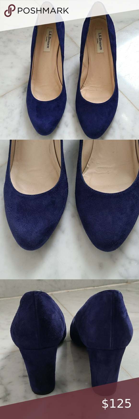 L. K. BENNETT SHOES | Blue suede pumps, London shoes, Blue suede loafers