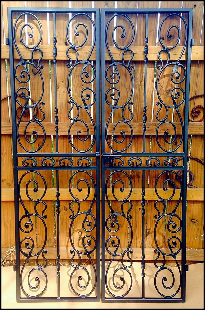 Winery Vineyard Heavy Scalloped Scroll Wrought Iron Wine Cellar Door Gate
