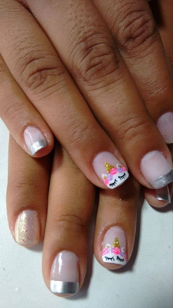 Unicorn Nails Designs, Unicorn Nail Art, Love Nails, How To Do Nails, Fun Nails, Nails For Kids, Girls Nails, Unique Nails, Trendy Nails