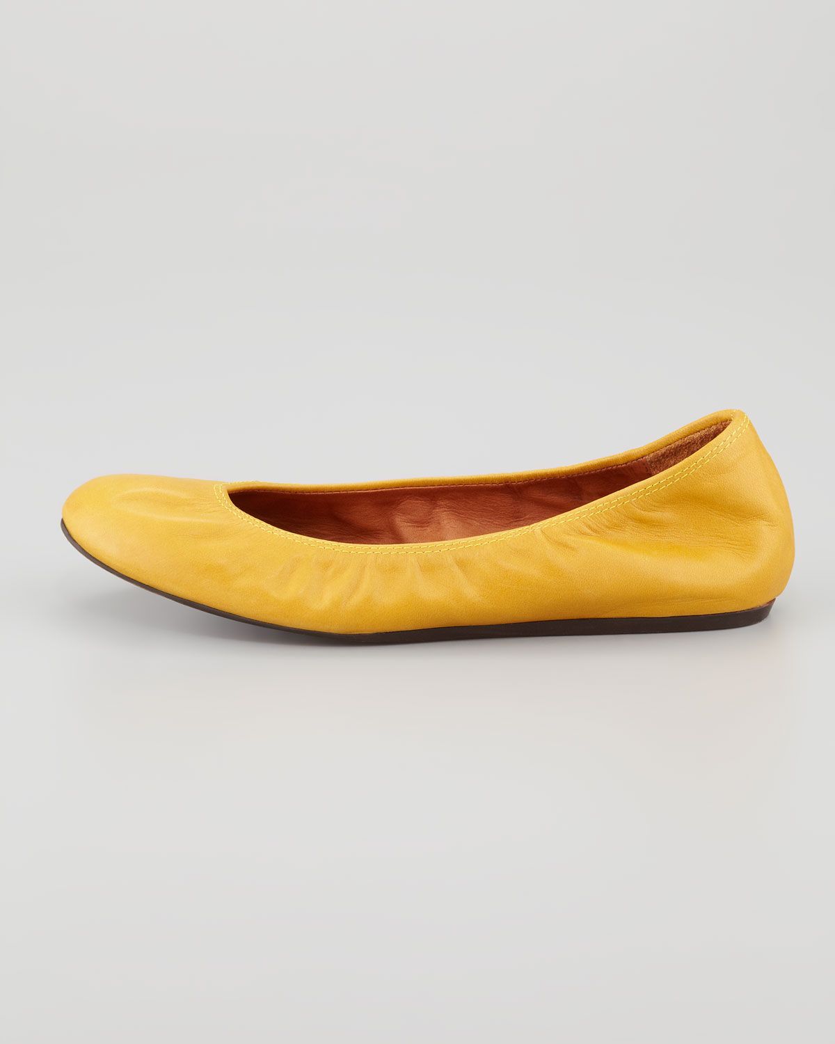 Lanvin Classic Leather Ballerina Flat Mustard | Ballerina flats ...