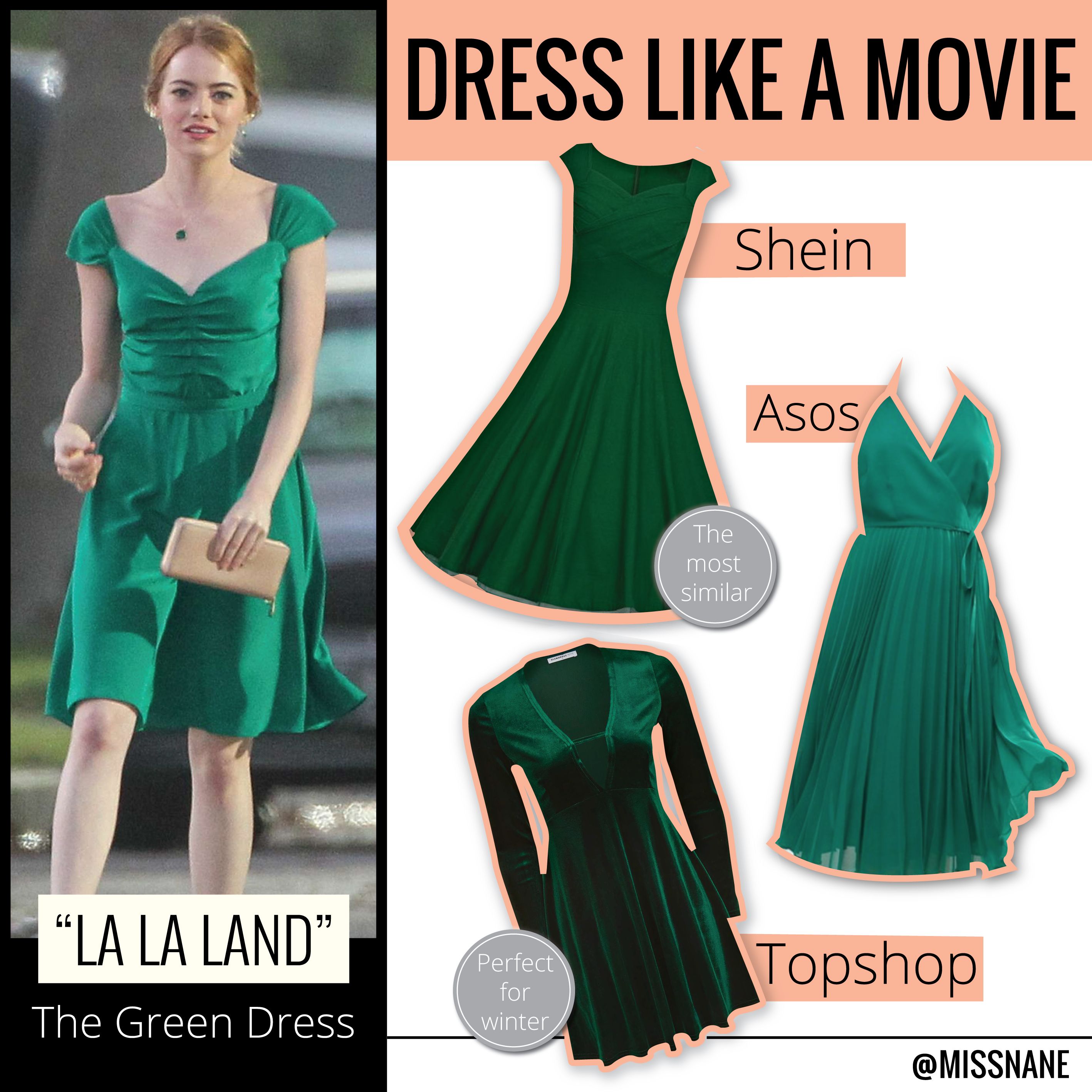 La La Land The Green Dress Vestido Verde Atuendo Vestidos Formales Largos