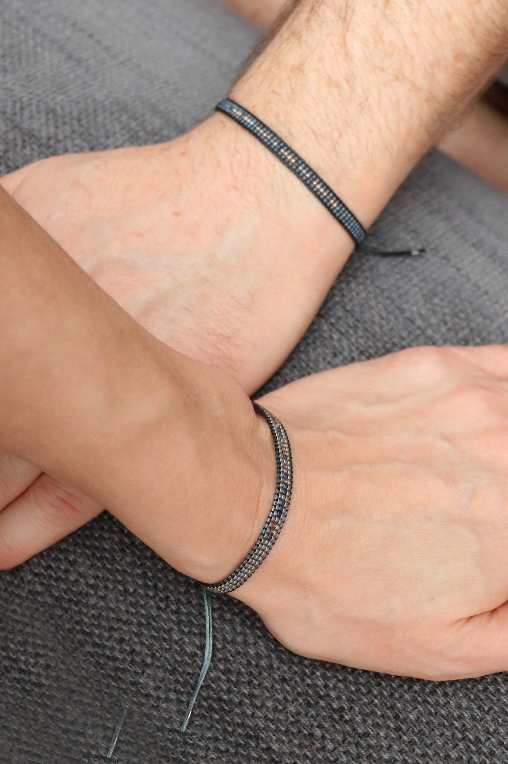CUSTOM DATE couple bracelet Set of 2 Anniversary gift for couple Couples bracelet Couple Matching bracelets Couple Morse code bracelet