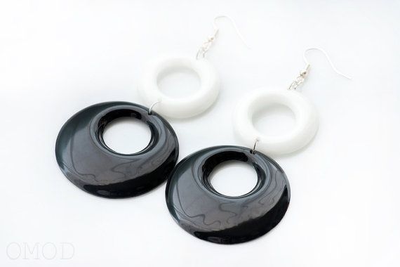 Black and White Mod Earrings