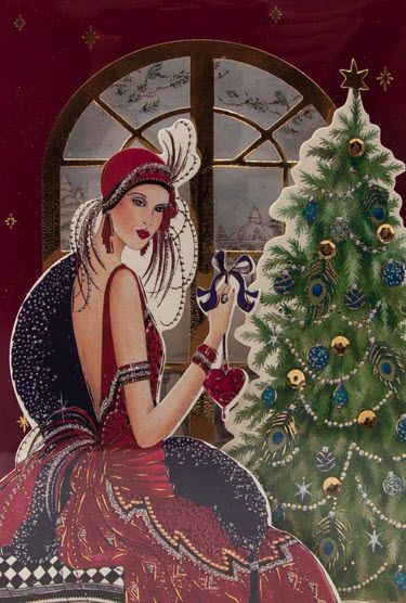 Art Deco Christmas Card Art Deco Cards Christmas Art Art Deco Posters