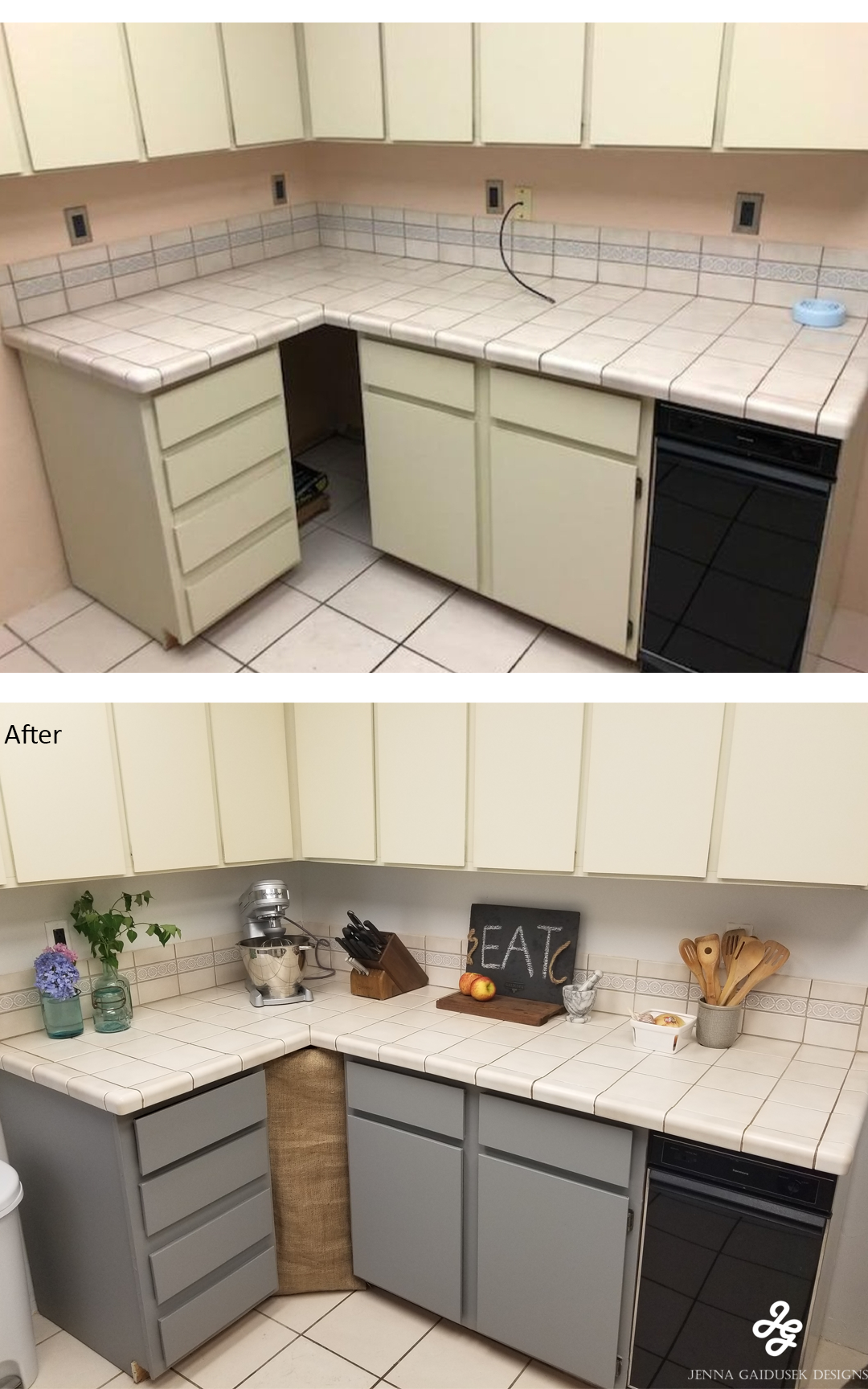 Add Peel And Stick Wallpaper On Cabinets Before And After Of