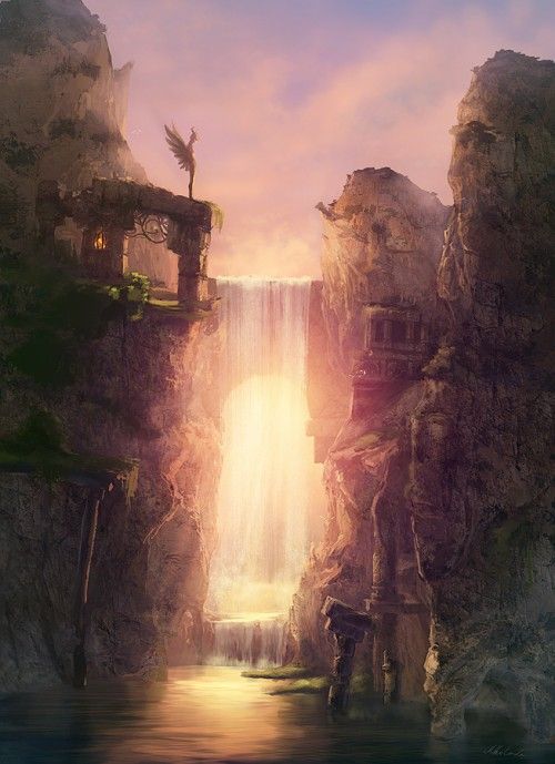 Echo of a Lost Memory by angrymikko1 500x689 50 Visually Delicious Landscape and Scenery Artworks Fantasy Art Landscapes, Fantasy Landscape, Fantasy Artwork, Landscape Art, Beautiful Landscapes, My Fantasy World, Fantasy Places, Sci Fi Fantasy, Fantasy Setting