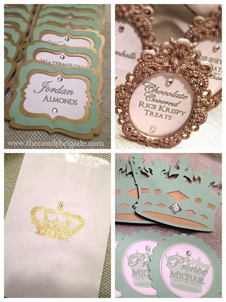 Tiffany blue candy buffet labels
