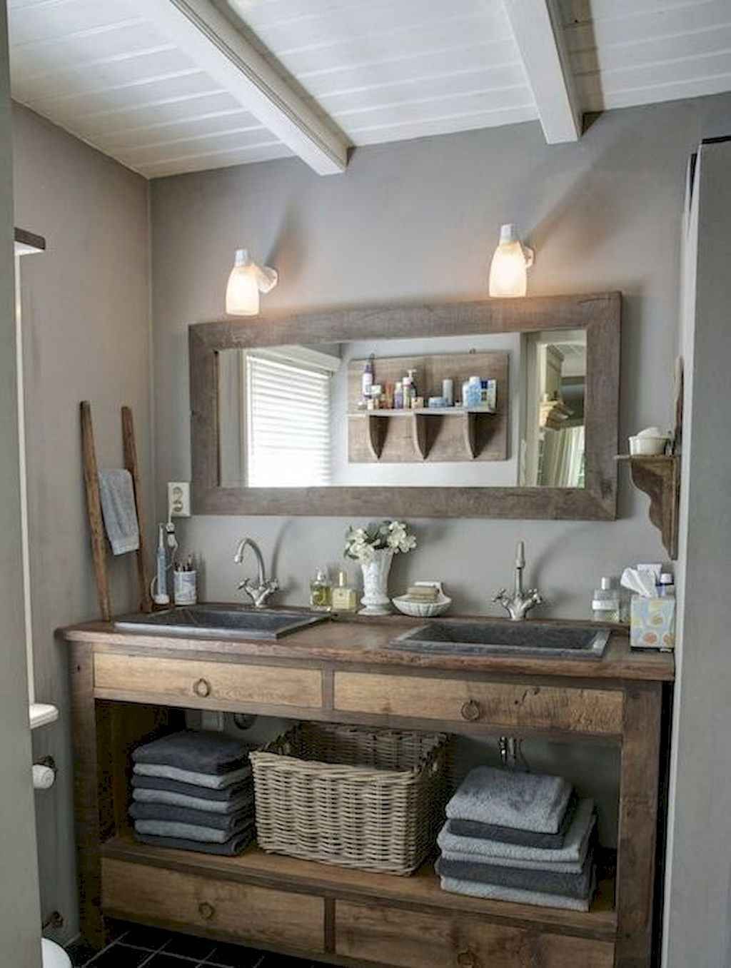 125 Brilliant Farmhouse Bathroom Vanity Remodel Ideas (84 #bathroomvanitydecor