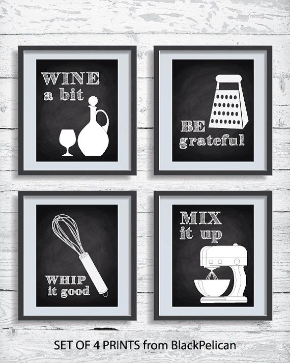 Black and White Kitchen decor kitchen wall art kitchen Etsy Kitchen