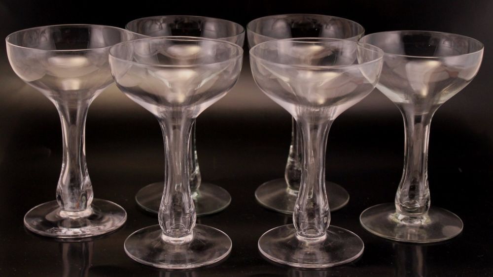 6 Crystal Hollow Stem Champagne Gles Stems Vintage 6 Crystal Hollow Stem Champagne Gles