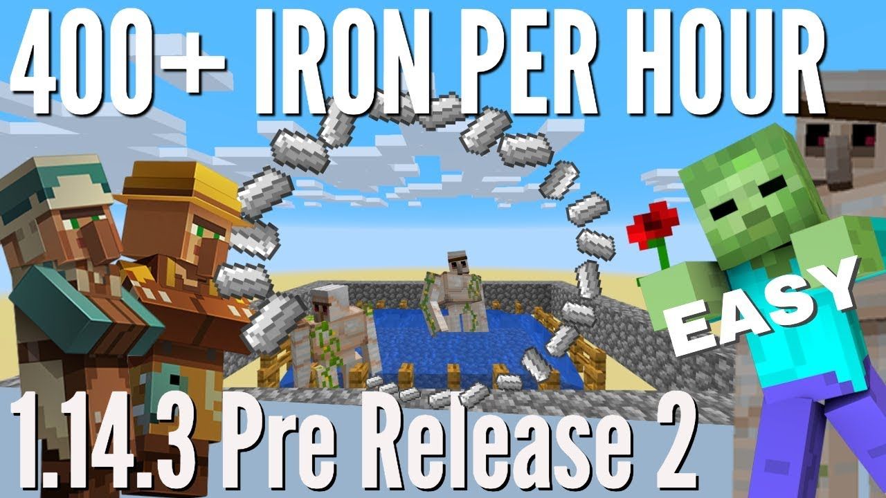 Minecraft Iron Farm Iron Farm Works In 1 14 3 Pre 2 With 400 Iron Per Hour Avomance 2019 Minecraft Iron Minecraft Minecraft Projects