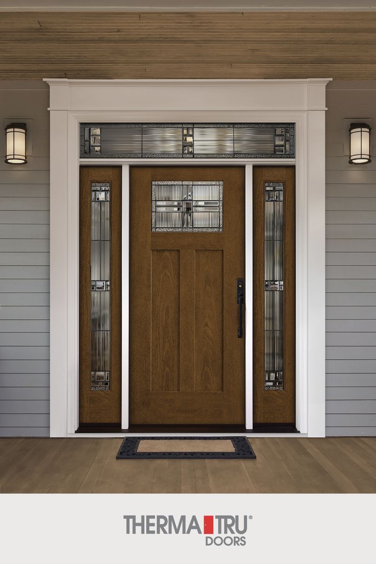 Step into the perfect combination of classic Americana roots and modern flair. With new Shaker-Style door options, you have even more choices to add an elegant aesthetic to your home. Available for Fiber-Classic Mahogany Collection and Smooth-Star doors. Exterior Door Colors, House Paint Exterior, Exterior Doors, Barn Style House Plans, Cabin House Plans, Retractable Screen Door, Entryway Style, Screen House, Shaker Style Doors