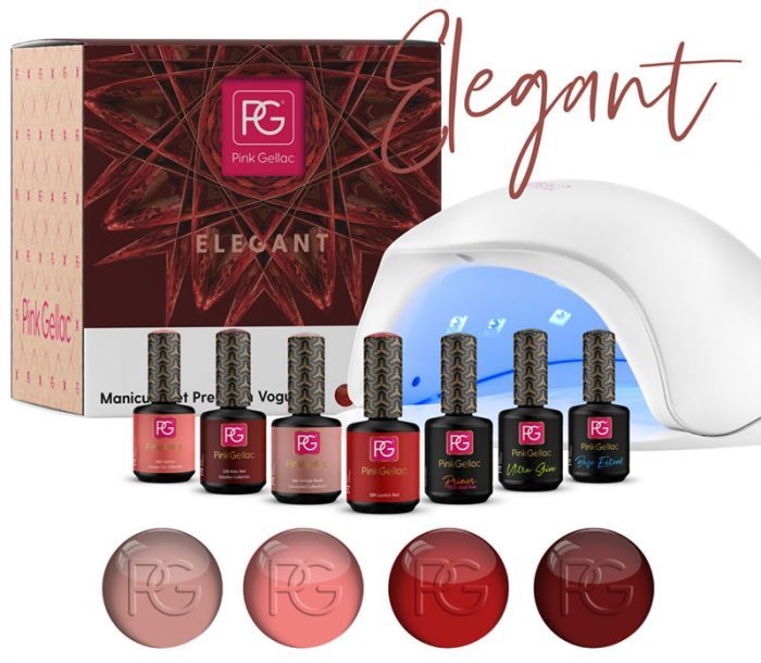 Ga In, Starter Set, Led Lampe, Uv Gel, Shellac, Elegant, Christmas Bulbs, Pink, Vogue