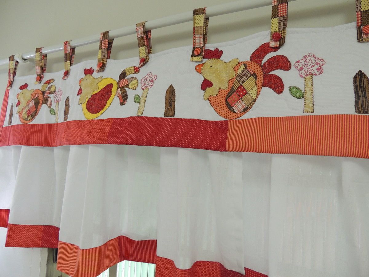 Cortina De Cozinha Galinha Patchwork Patchwork Cortina De Cozinha Galinha Patchwork Patchwork