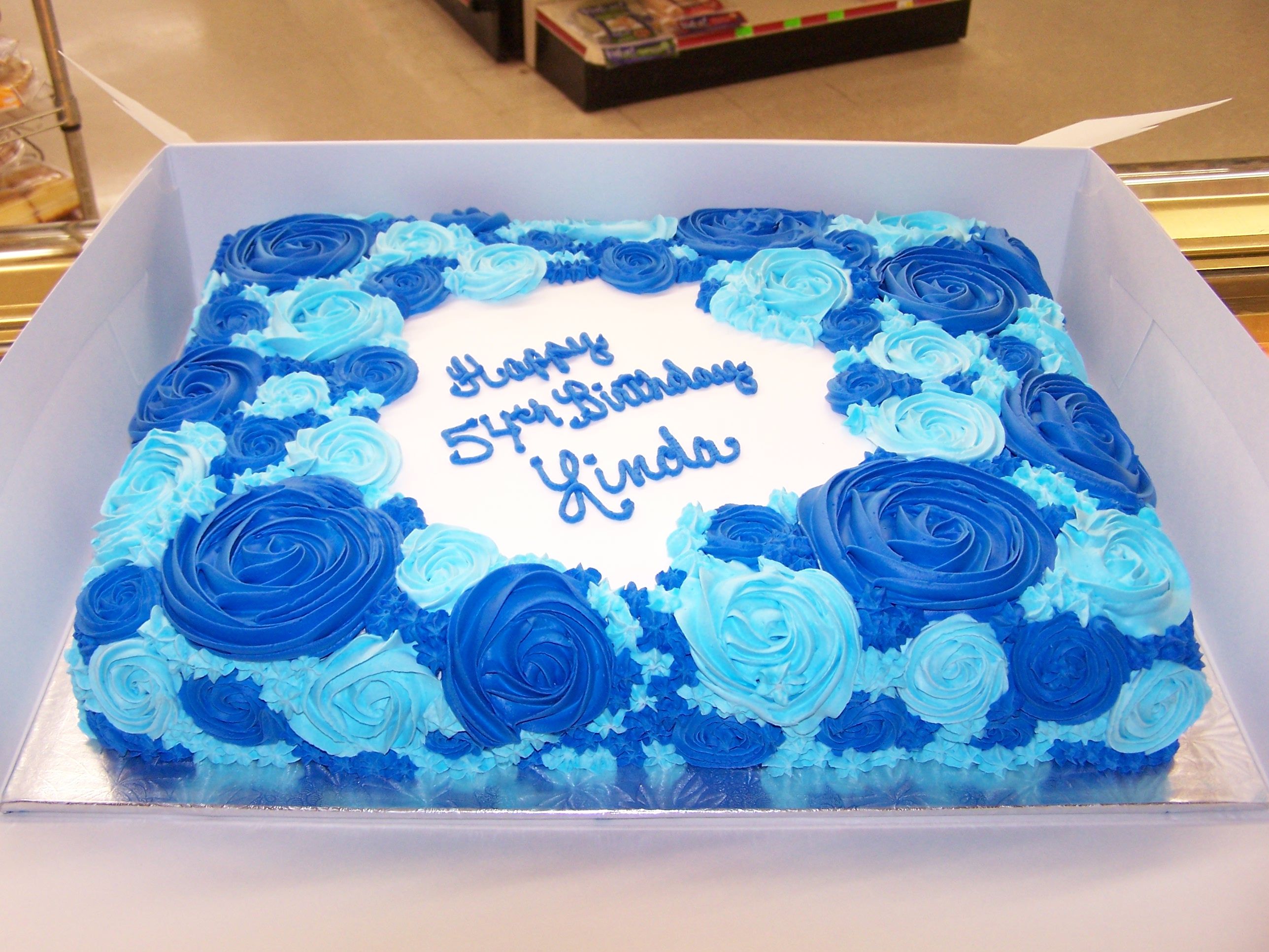 Dark Blue And Light Blue Rosette Cake Dark Blue And Light Blue Rosette Cake