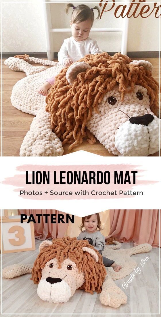 lion Leonardo mat - Crochet Pattern - Share a Pattern #crochet #pattern #shareapattern #crocheting #cochetpattern #yarn #diy #craft #handmade #freecrochetpattern #mat Crochet Lion, Crochet Amigurumi, Crochet Home, Crochet For Kids, Crochet Animals, Crochet Dolls, Crochet Crafts, Crochet Projects, Diy Crafts