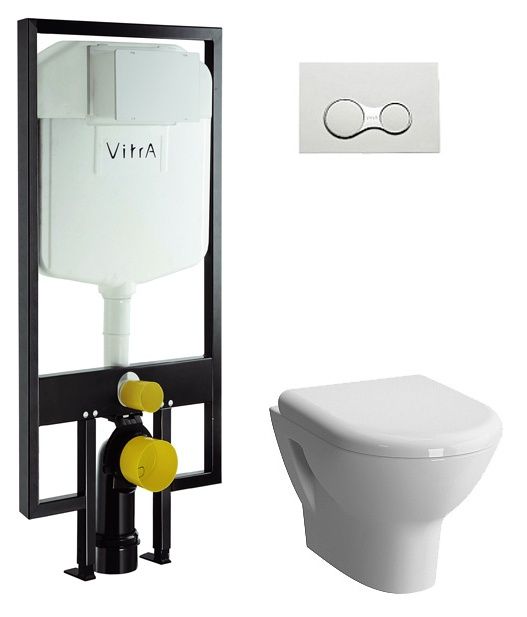 Комплект инсталляция и унитаз 9012B003-7206 VITRA Vitra 9012B003-7206 Система инсталляции для подвесного унитаза, страна производства - Турция, гарантия 10 лет, группа товара - Системы для монтажа сантехники, Для монтажа подвесного (консольного) унитаза, монтаж - Внутристенный - скрытый, цвет изделия - Белый, ширина 535 мм, высота 1125 мм, глубина 90 - 120 мм, сиденье с крышкой - В комплекте, с механизмом плавного опускания. +74959871869 +74959898671 Европейская сантехника - Toilet, Bathroom, Washroom, Flush Toilet, Full Bath, Toilets, Bath, Bathrooms, Toilet Room