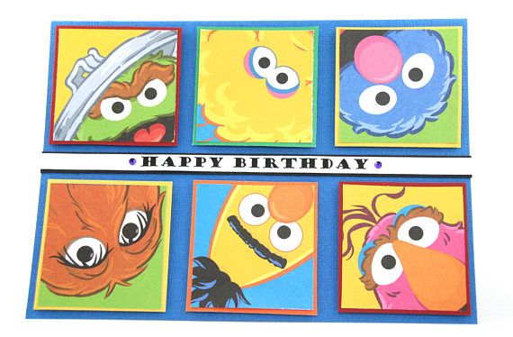 Blue Sesame Street Birthday Card Happy Birthday Card Kids | Etsy | Card