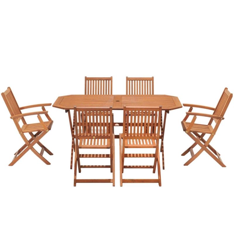 Austin Wooden 6 Seater Garden Furniture Set with Armchairs