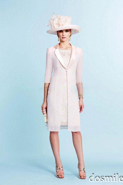 2016 elegant Sheath Lace Cap Sleeves Mother Of the Bride Dresses plus size With Jacket Knee Length Evening Dress Mothers' Suit _ - AliExpress Mobile | Mother of groom dresses, Knee length