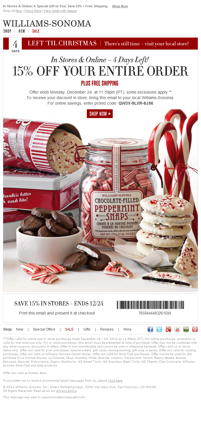 Williams Sonoma 2024 Christmas Catalogs 4 days left to save on holiday gifts from WilliamsSonoma part of our