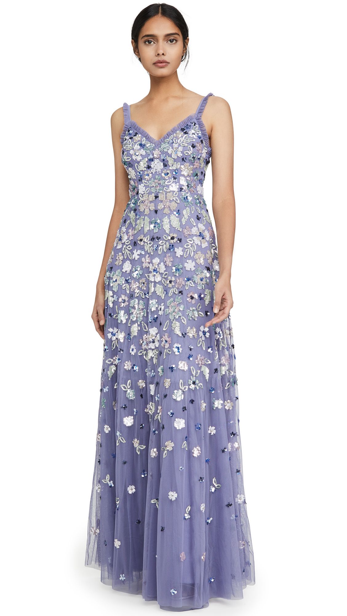 needle and thread sequin gown