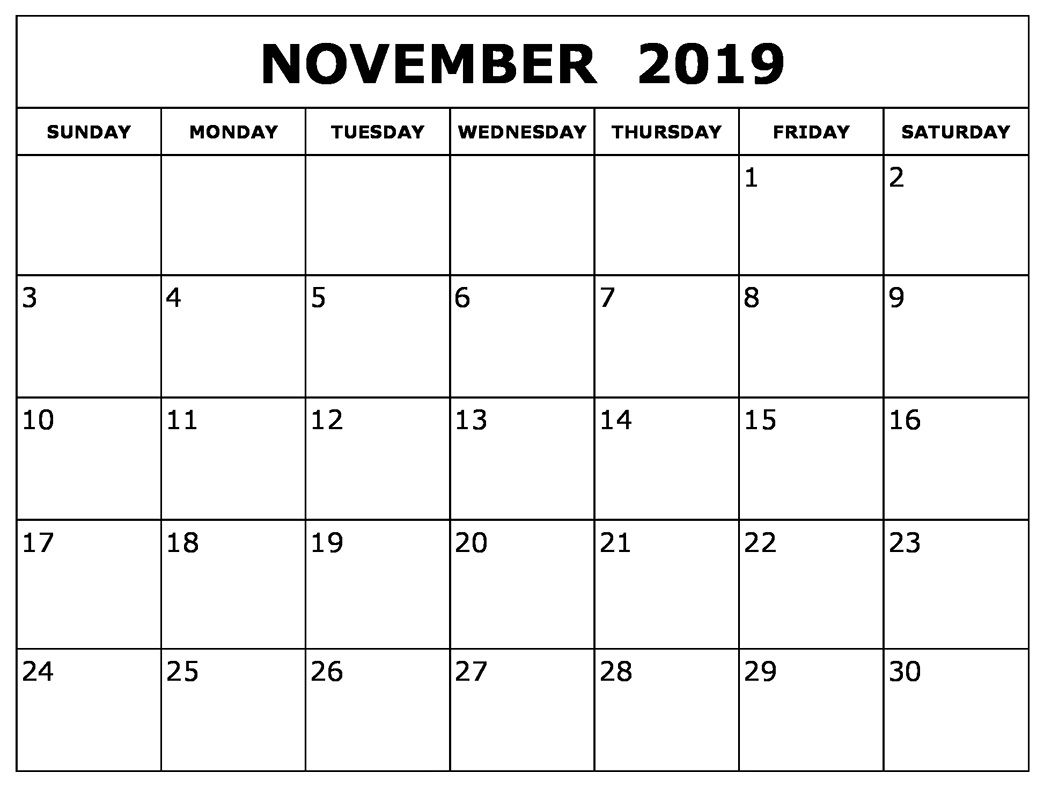 November 2019 Printable Calendars Luxe Calendar Free Calendar Printables Calendar 2019 Printable Printable Calendar Template