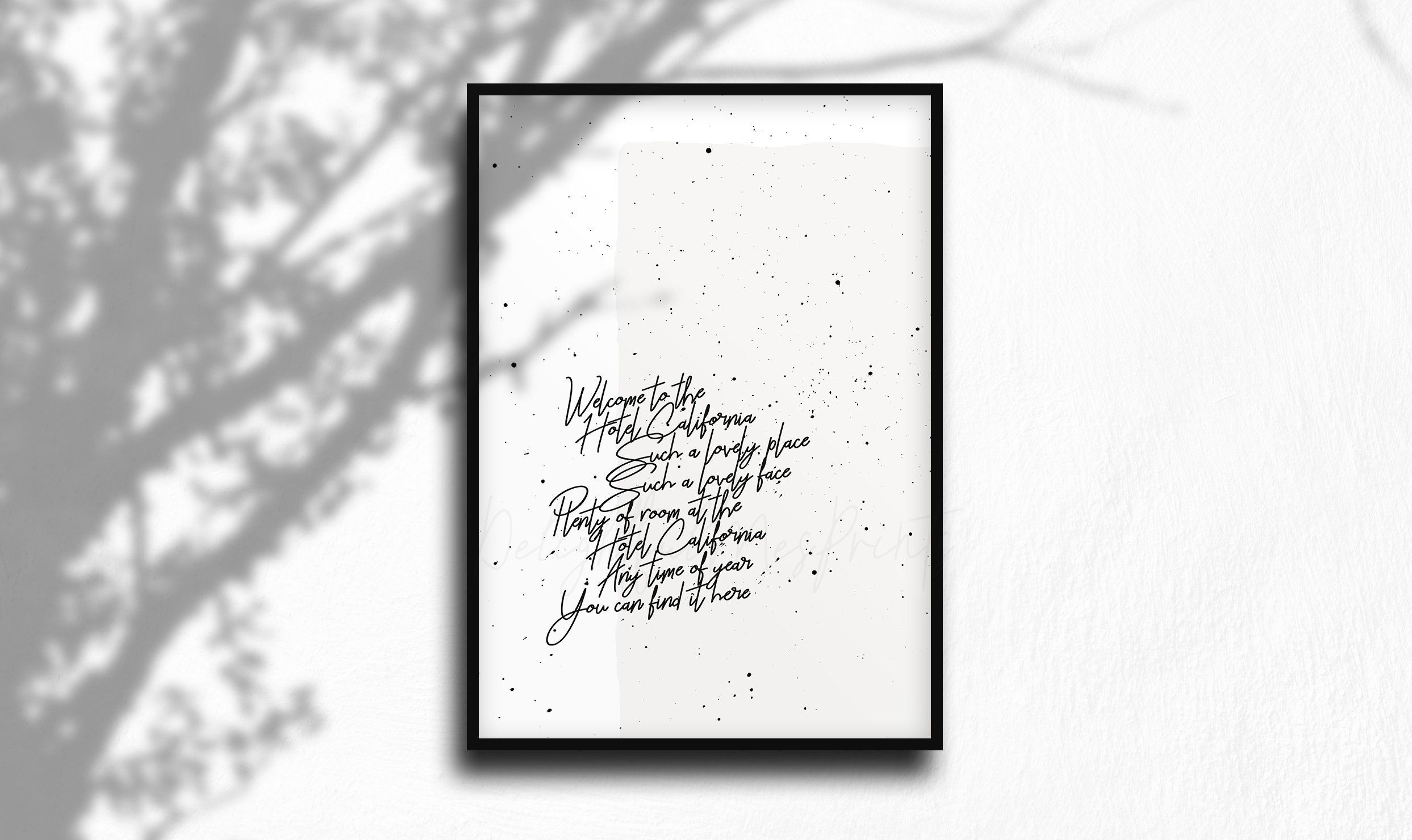 Hotel California Eagles lyrics digital printable, song lyrics print